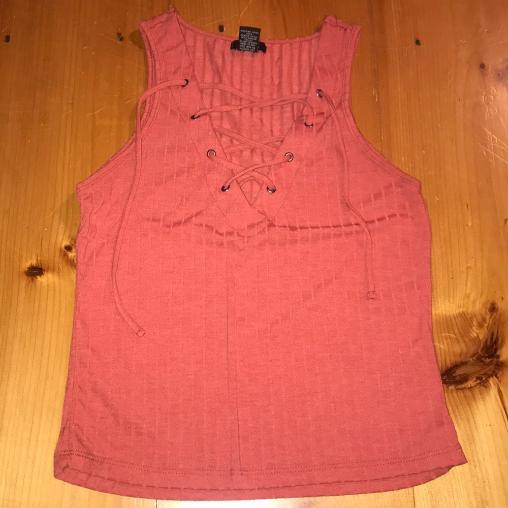 Tie front tank top